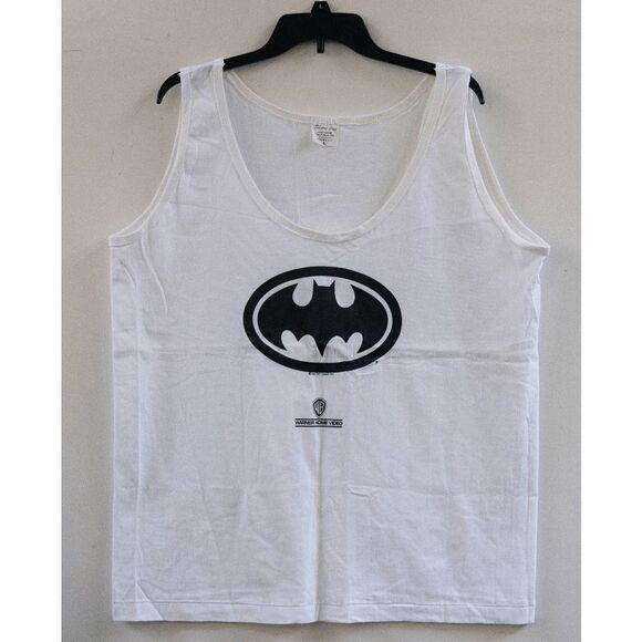 Batman‎ NWOT Promo DC Comics Warner Home Video White Tank Top Size L - Picture 1 of 5